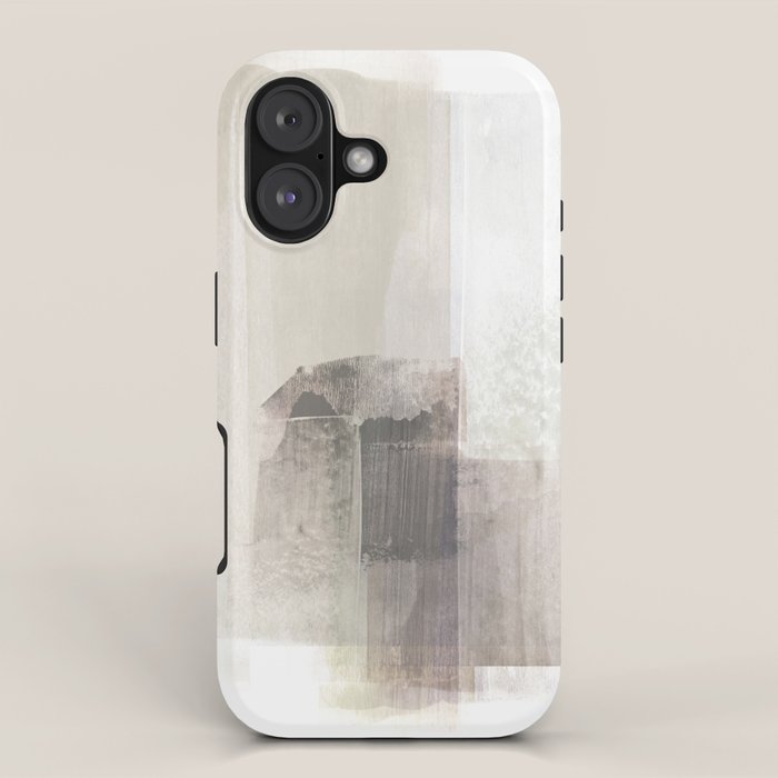Beige and Brown Minimalist Abstract Painting iPhone Case Gallery Image 1