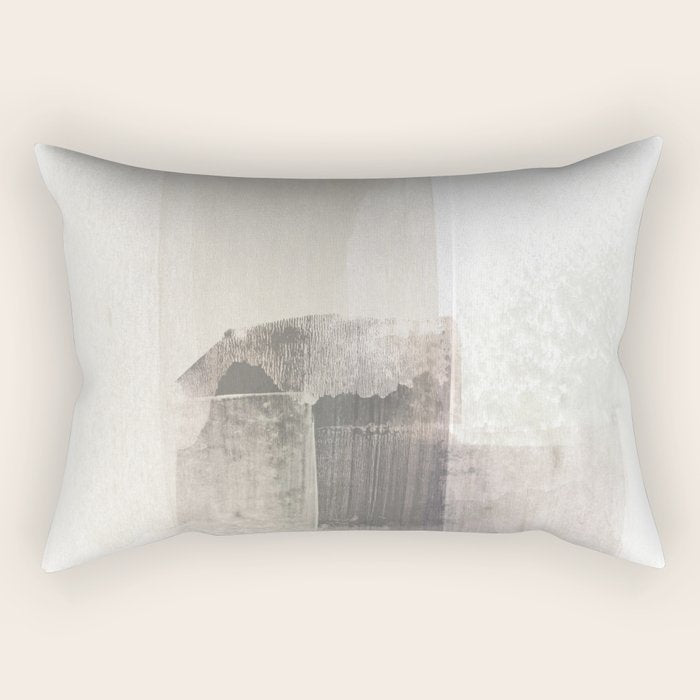 Beige and Brown Minimalist Abstract Painting Rectangular Pillow Gallery Image 2