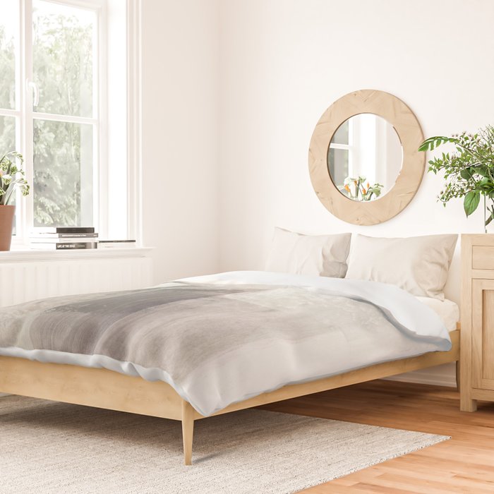 Beige and Brown Minimalist Abstract Painting Duvet Cover Gallery Image 2