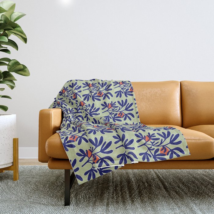 Inspiration Matisse leaves Throw Blanket Gallery Image 1