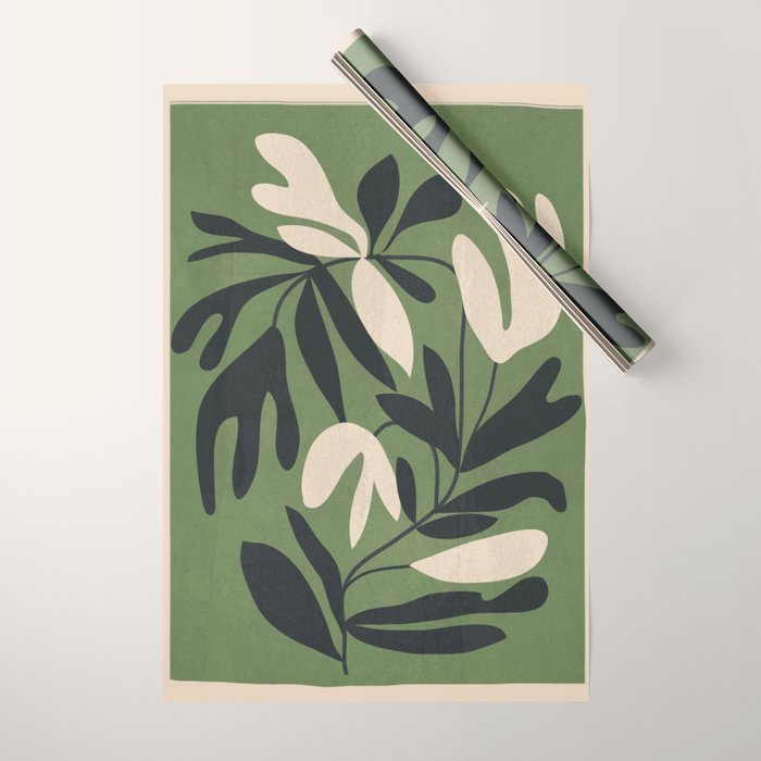 Minimal Abstract Plant Growth Wrapping Paper Gallery Image 1