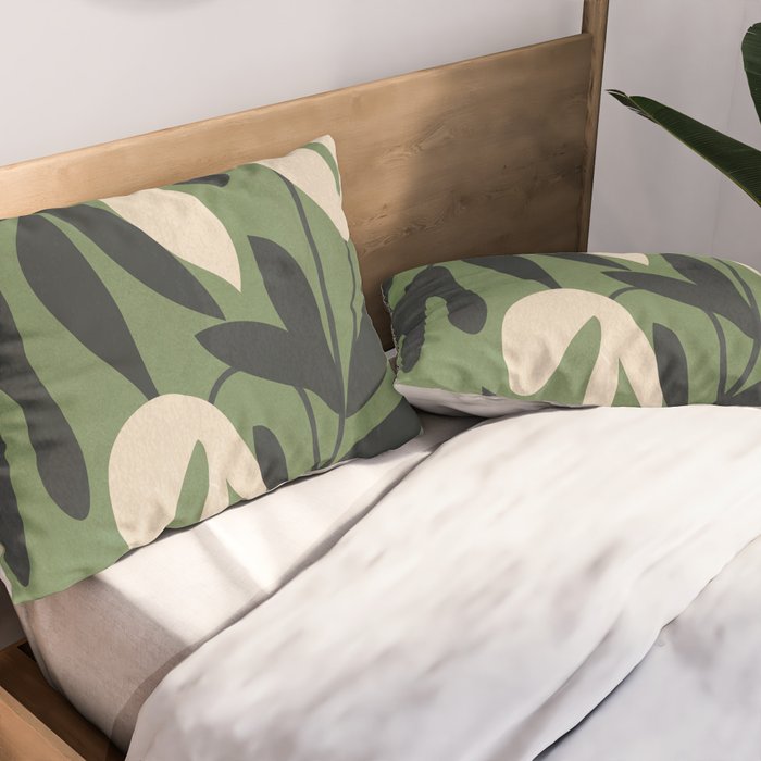 Minimal Abstract Plant Growth Pillow Sham Gallery Image 2