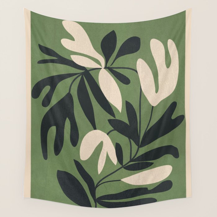 Minimal Abstract Plant Growth Wall Tapestry Gallery Image 4