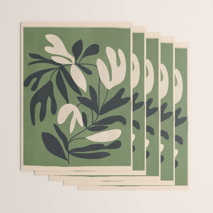 Minimal Abstract Plant Growth Wrapping Paper Gallery Image 3