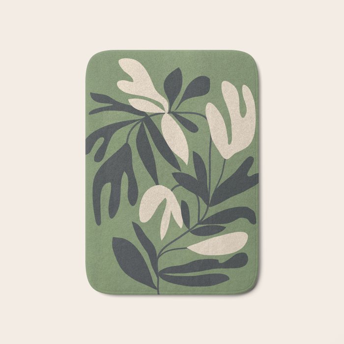 Minimal Abstract Plant Growth Bath Mat Gallery Image 1