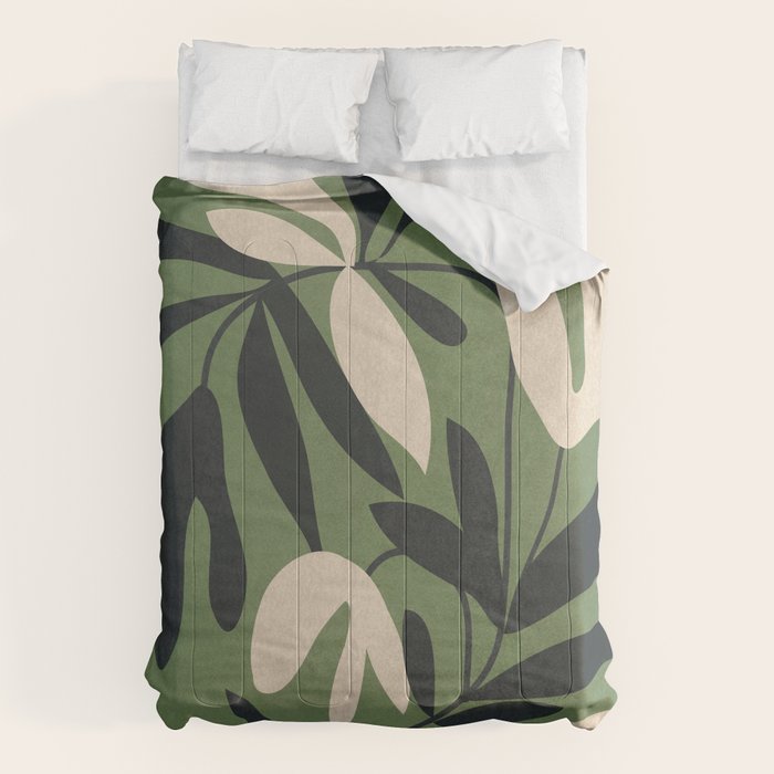 Minimal Abstract Plant Growth Comforter Gallery Image 1