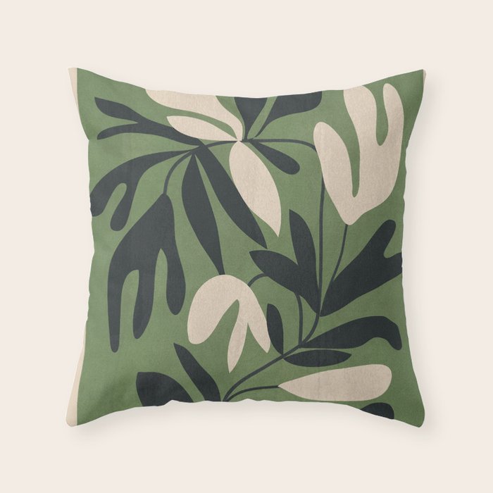 Minimal Abstract Plant Growth Throw Pillow Gallery Image 5