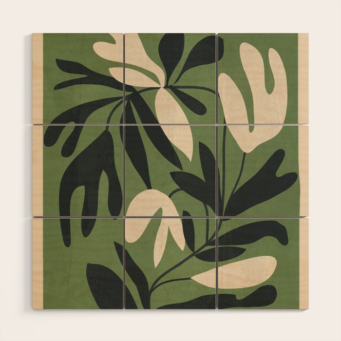 Minimal Abstract Plant Growth Wood Wall Art Gallery Image 1
