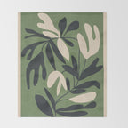 Minimal Abstract Plant Growth Throw Blanket Gallery Image 2