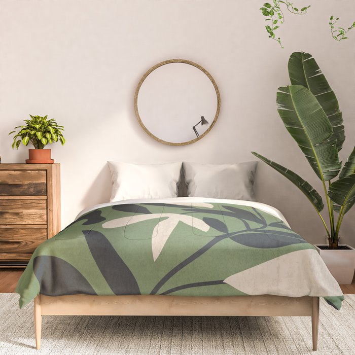 Minimal Abstract Plant Growth Comforter Gallery Image 3