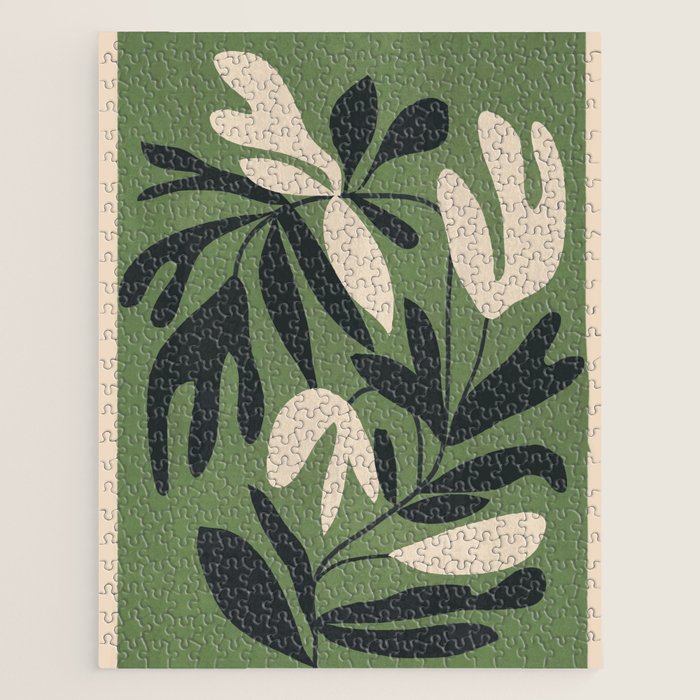 Minimal Abstract Plant Growth Jigsaw Puzzle