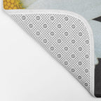 Hello Daisy - White Flower Black Background #decor #society6 #buyart Bath Mat Gallery Image 2
