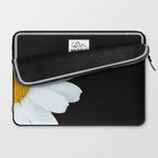 Hello Daisy - White Flower Black Background #decor #society6 #buyart Laptop Sleeve Gallery Image 2