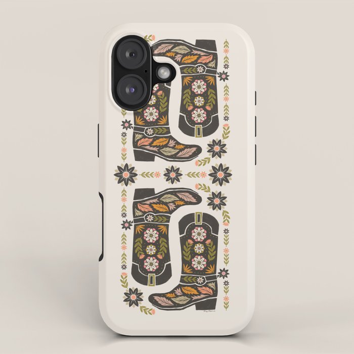 Cowboy boots and flowers iPhone Case Gallery Image 1