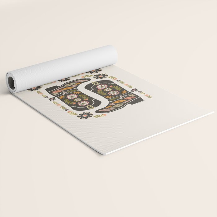 Cowboy boots and flowers Yoga Mat Gallery Image 2