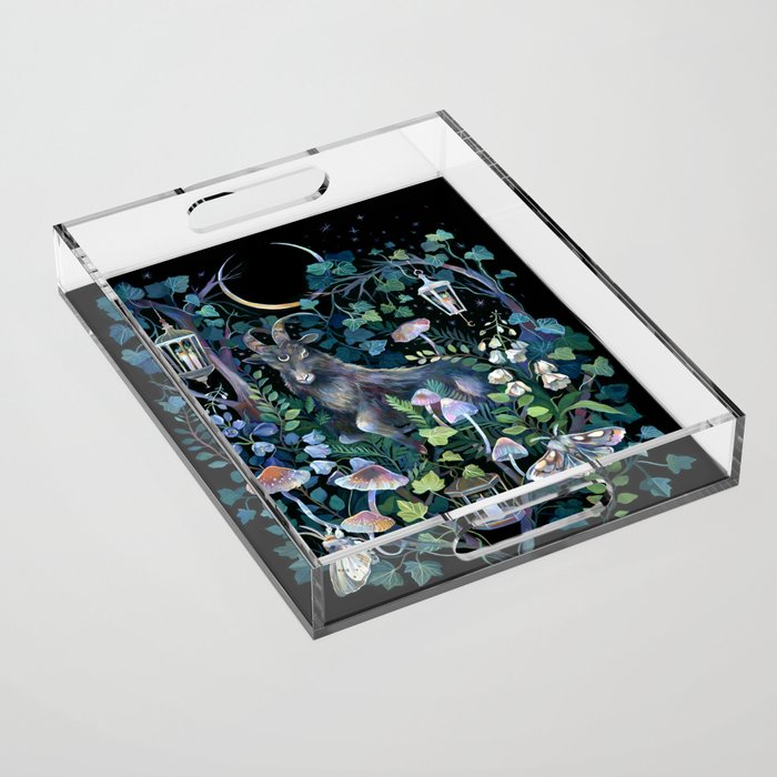 Black Goat Moon Garden Acrylic Tray Gallery Image 1
