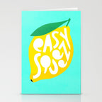 Big Fruit Lemon 'Easy Squeezy' Typographic pun  Stationery Card Gallery Image 2