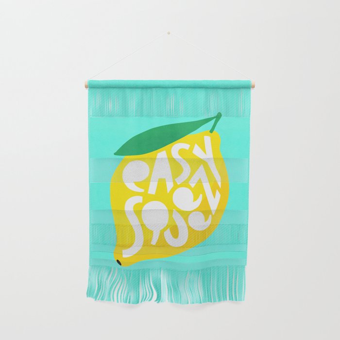Big Fruit Lemon 'Easy Squeezy' Typographic pun  Wall Hanging Gallery Image 1