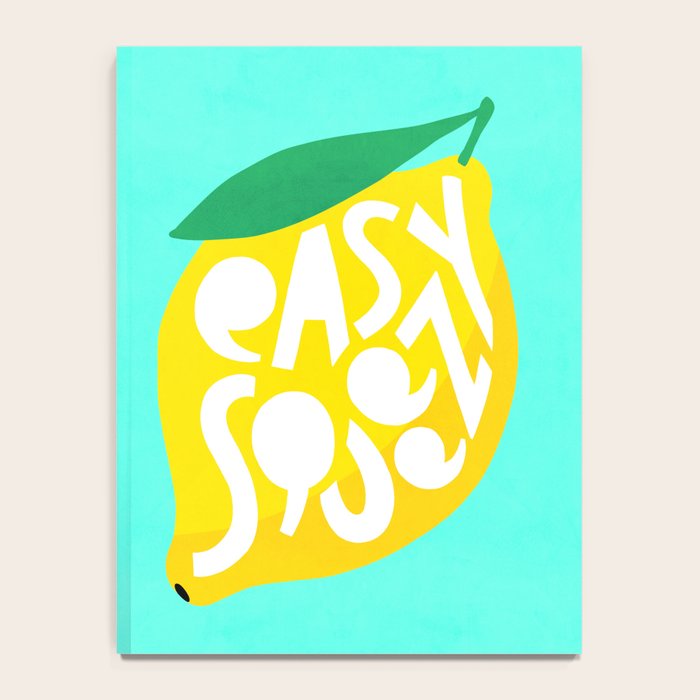 Big Fruit Lemon 'Easy Squeezy' Typographic pun  Notebook Gallery Image 4