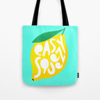 Big Fruit Lemon 'Easy Squeezy' Typographic pun  Tote Bag Gallery Image 1