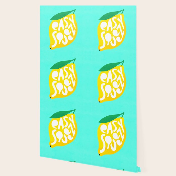 Big Fruit Lemon 'Easy Squeezy' Typographic pun  Wallpaper Gallery Image 2