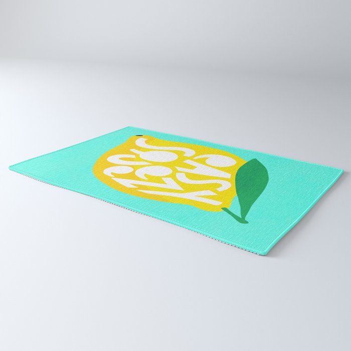 Big Fruit Lemon 'Easy Squeezy' Typographic pun  Rug Gallery Image 3