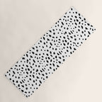 Black geometrical hand painted polka dots confetti pattern Yoga Mat Gallery Image 1