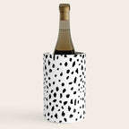 Black geometrical hand painted polka dots confetti pattern Wine Chiller Gallery Image 1