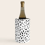 Black geometrical hand painted polka dots confetti pattern Wine Chiller Gallery Image 3