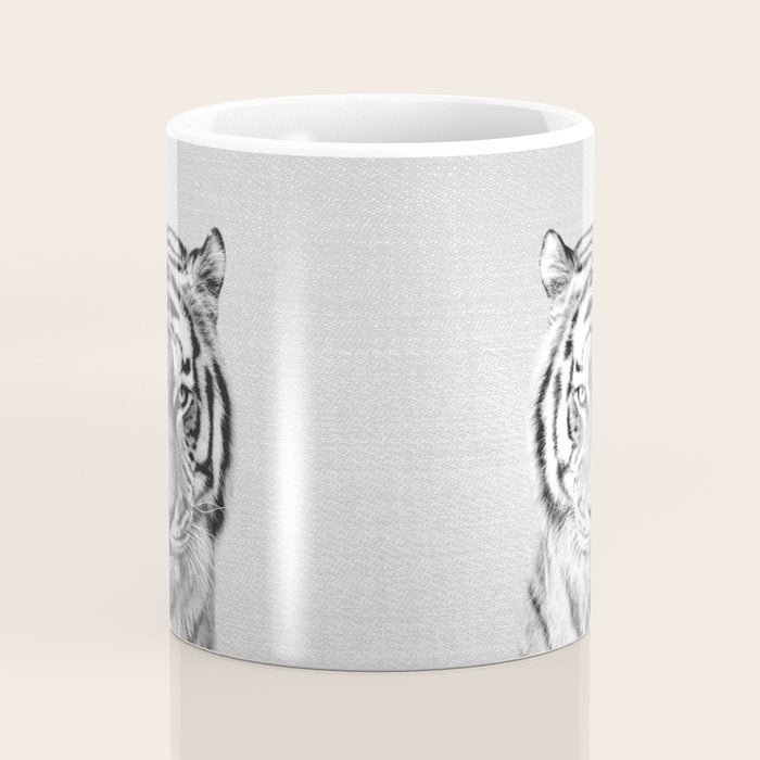 Tiger - Black & White Coffee Mug Gallery Image 4
