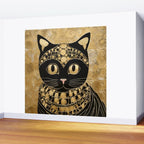 Black and Gold Klimt Cat in Egyptian Costume Wall Mural Gallery Image 2