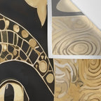 Black and Gold Klimt Cat in Egyptian Costume Wall Tapestry Gallery Image 3