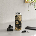 Black and Gold Klimt Cat in Egyptian Costume Water Bottle Gallery Image 4