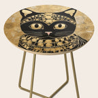 Black and Gold Klimt Cat in Egyptian Costume Side Table Gallery Image 2