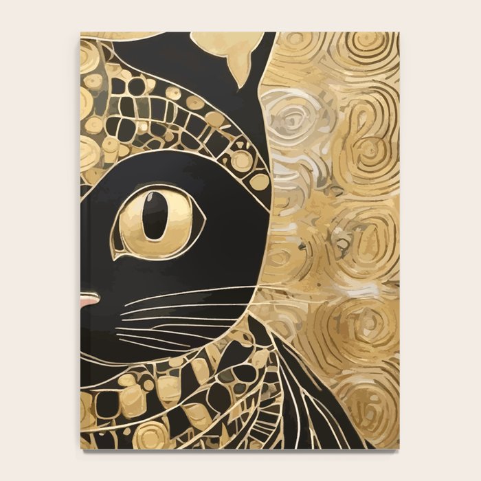 Black and Gold Klimt Cat in Egyptian Costume Notebook Gallery Image 4