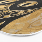 Black and Gold Klimt Cat in Egyptian Costume Bath Mat Gallery Image 3