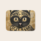 Black and Gold Klimt Cat in Egyptian Costume Bath Mat Gallery Image 1