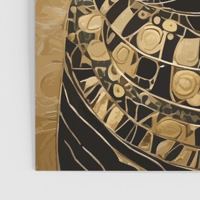 Black and Gold Klimt Cat in Egyptian Costume Poster Gallery Image 3