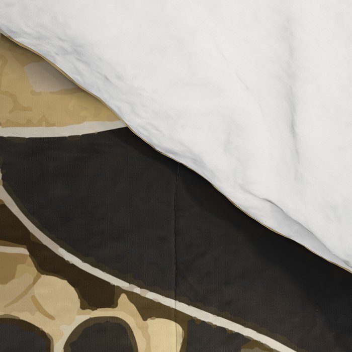 Black and Gold Klimt Cat in Egyptian Costume Comforter Gallery Image 4