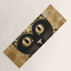 Black and Gold Klimt Cat in Egyptian Costume Yoga Mat Gallery Image 1
