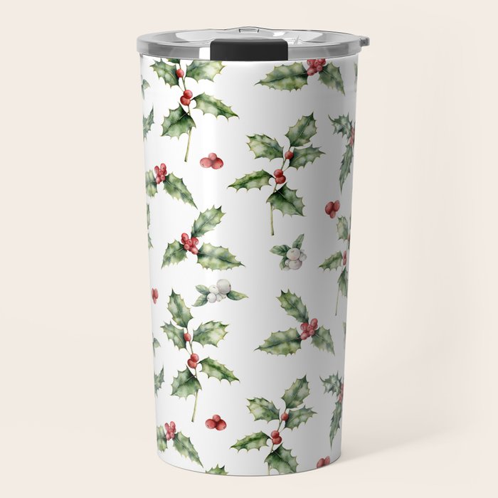 Christmas Holly Travel Mug Gallery Image 1
