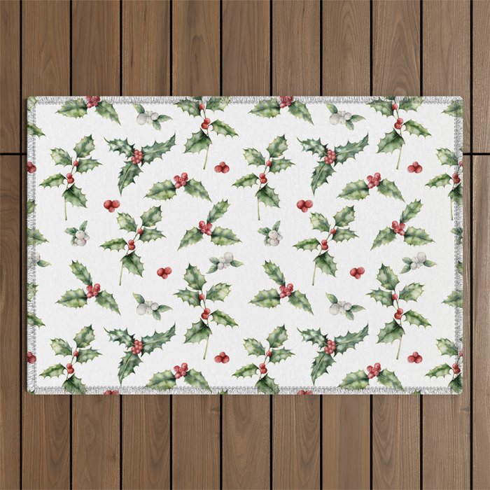 Christmas Holly Outdoor Rug Gallery Image 1