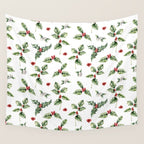 Christmas Holly Wall Tapestry Gallery Image 4