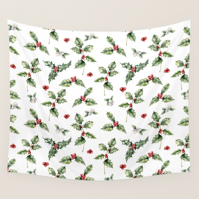 Christmas Holly Wall Tapestry Gallery Image 4
