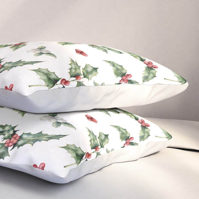 Christmas Holly Pillow Sham Gallery Image 3