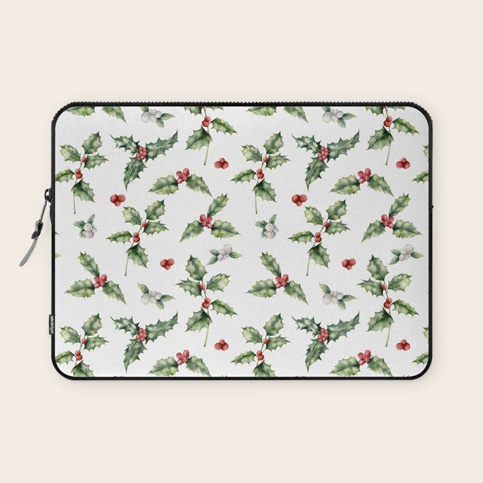 Christmas Holly Laptop Sleeve Gallery Image 1