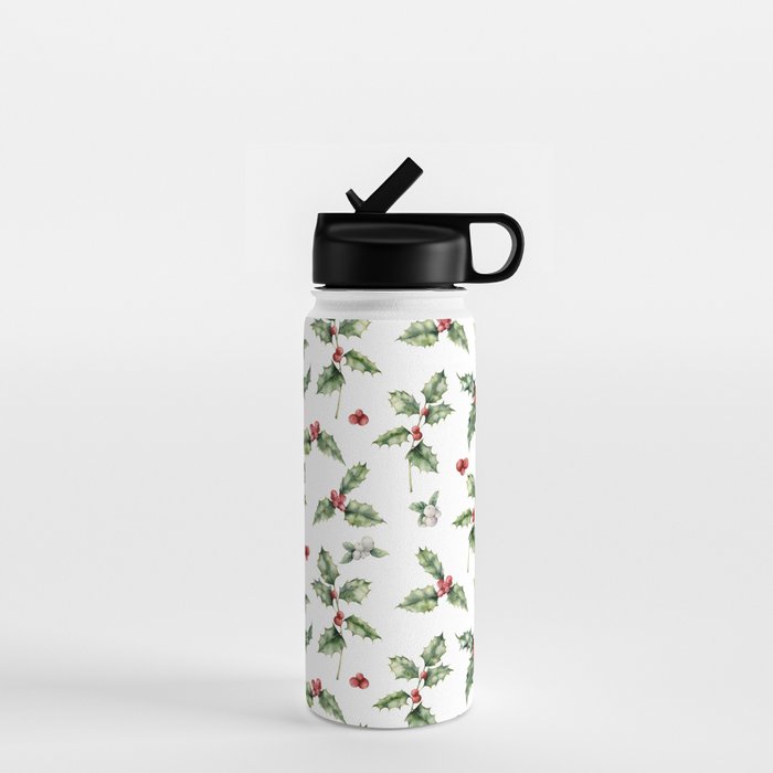 Christmas Holly Water Bottle Gallery Image 1
