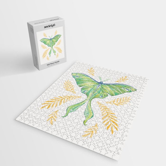 Watercolor Luna Moth Jigsaw Puzzle Gallery Image 2