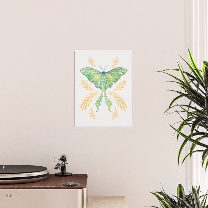 Watercolor Luna Moth Poster Gallery Image 2