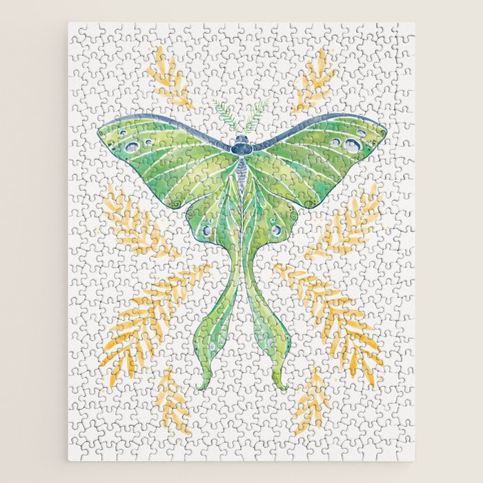 Watercolor Luna Moth Jigsaw Puzzle Gallery Image 1